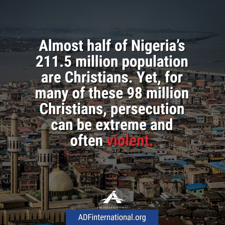 Nigerian city with white text