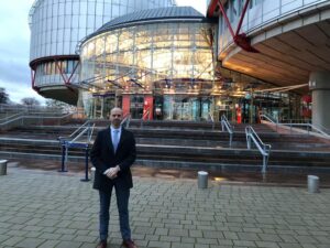 Jean-Paul Van De Walle outside of the European court of Human Rights