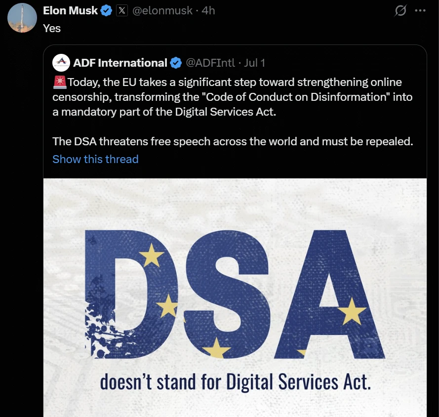 Musk sets sights on EU online censorship law after Australian free speech win