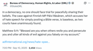 DLR Tweet about Paivi
