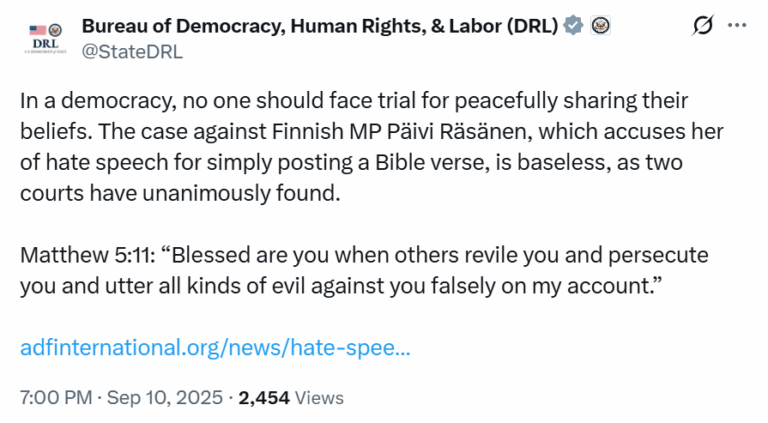 DLR Tweet about Paivi